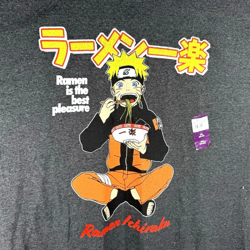 Naruto Shippuden Mens‎ Ramen Is The Best Pleasure Anime Gray Shirt New 2XL